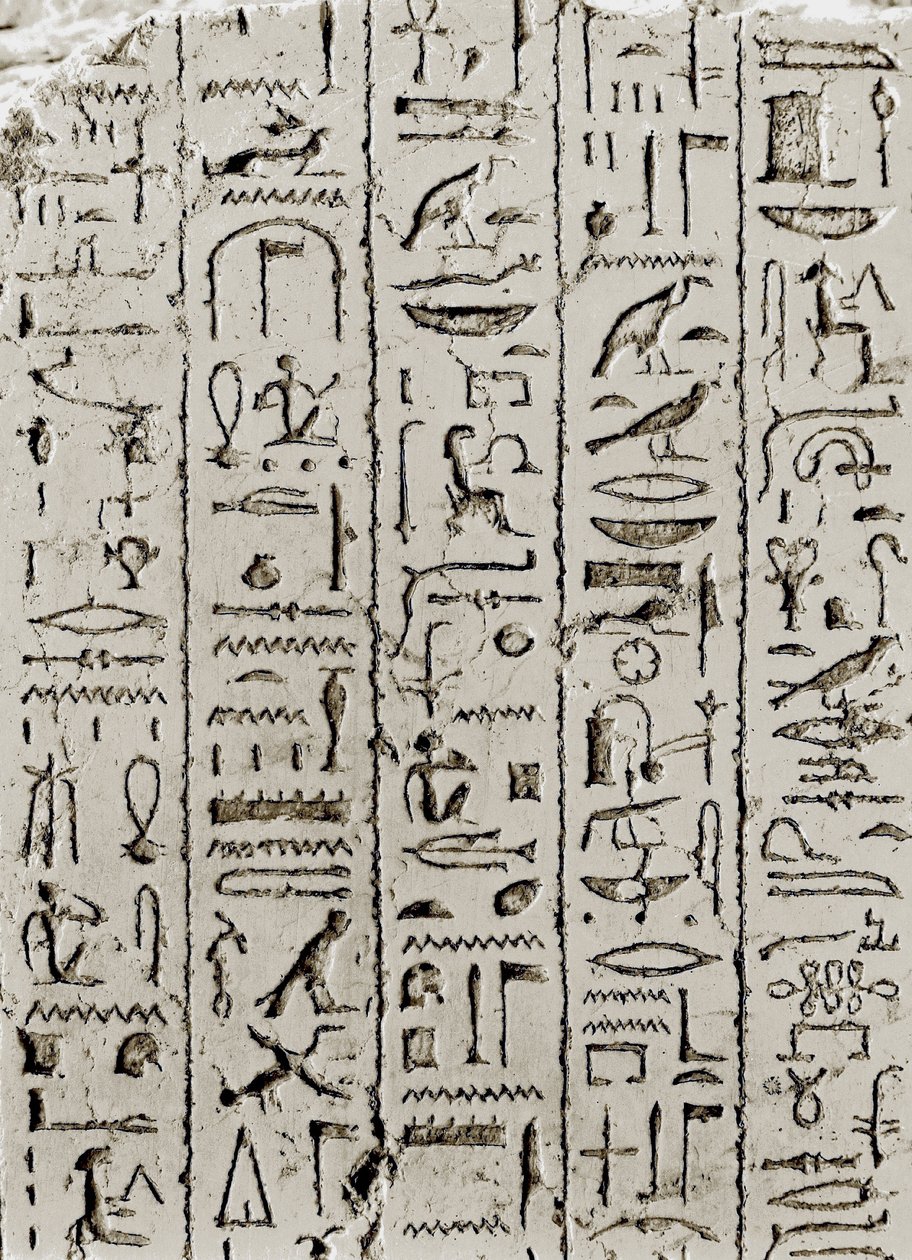 Hieroglyfer fra perioden Ramesside, Denderah, Egypt. av Leopold Blonder