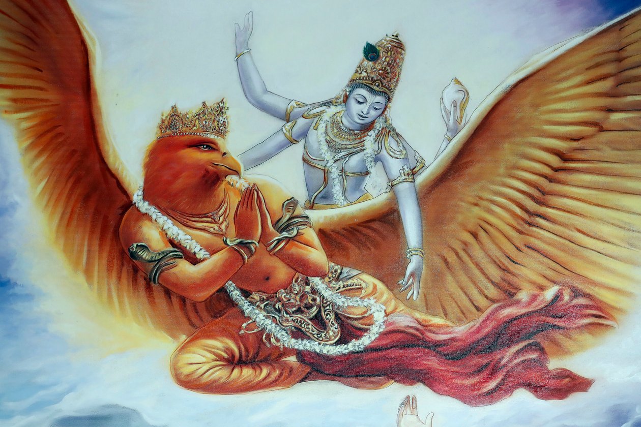 Hindu-tempel og helligdom i Batu-hulene, hindu-guden Vishnu, Kuala Lumpur, Malaysia (bilde) av Unbekannt