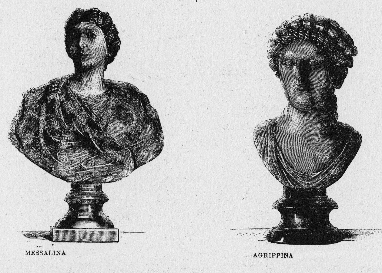 Historien om det gamle Roma. Messalina den tredje kona til den romerske keiseren Claudius og Agrippina den eldste av Unbekannt