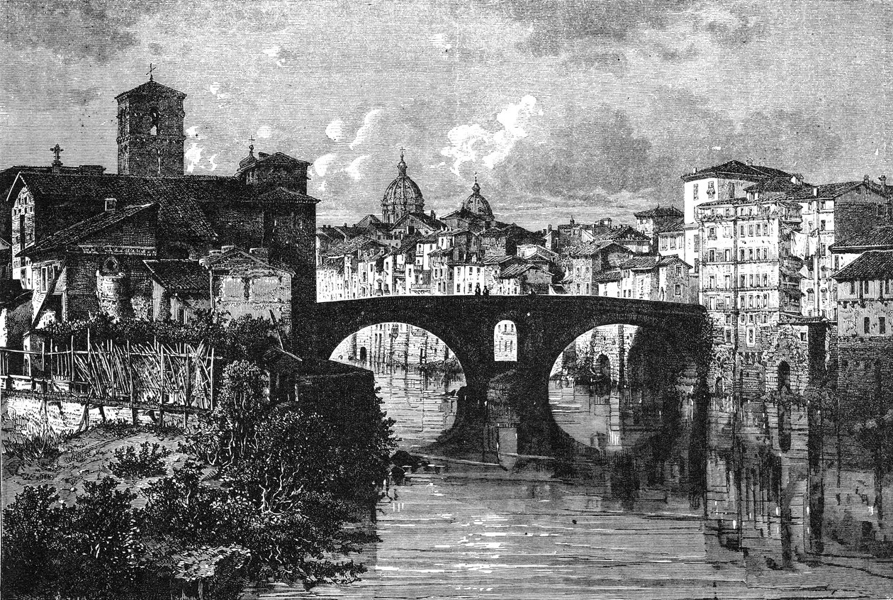 Historien om det gamle Roma. Øya Tiberina ved elven Tiber Roma av Unbekannt