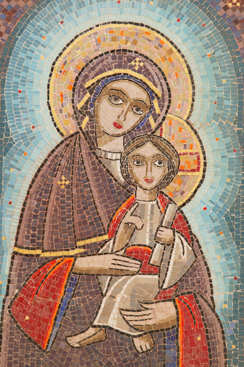 Holy Virgin og Saint John Kame koptisk klosterikon Egypt av Unbekannt
