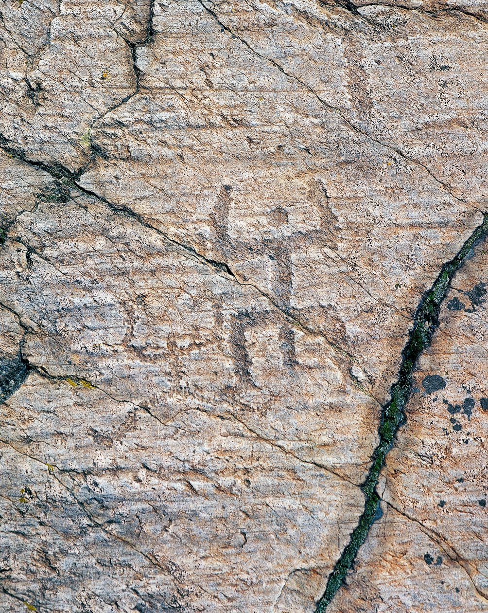 Menneskefigurer, helleristninger i Naquane National Rock Art Park (Unescos verdensarvliste av William M. Timlin