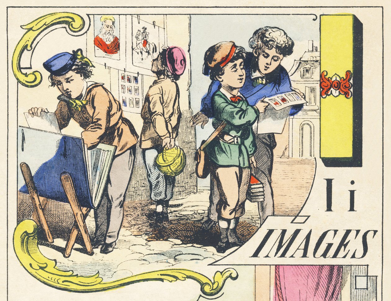 I : bilder - Spillalfabet, ca. 1890 (illustrasjon) av Unbekannt