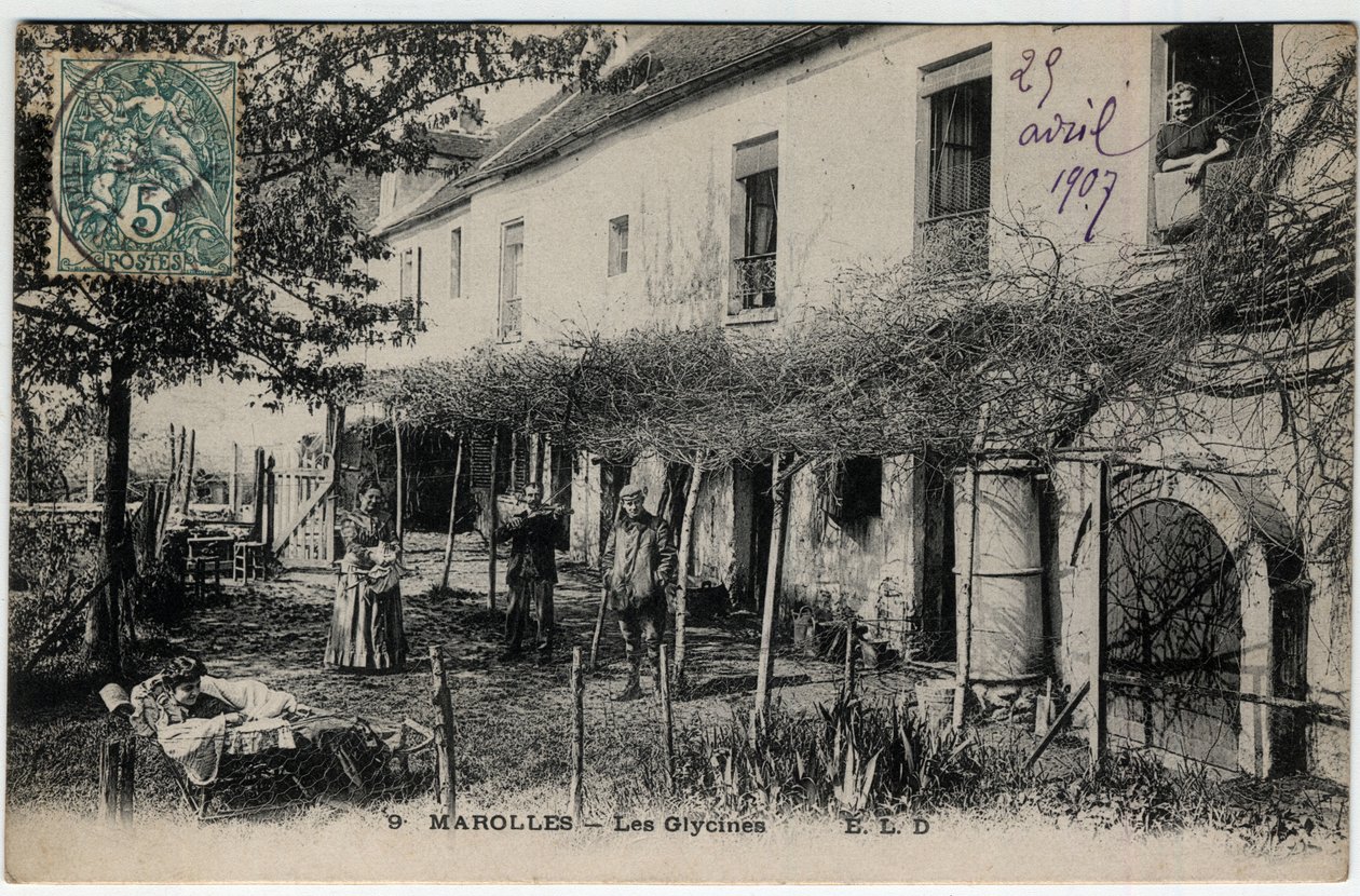 Ile de France, Val de Marne (94), Marolles en Brie (Marolles-en-Brie): Les Glycines - Postkort datert 1907 av Unknown