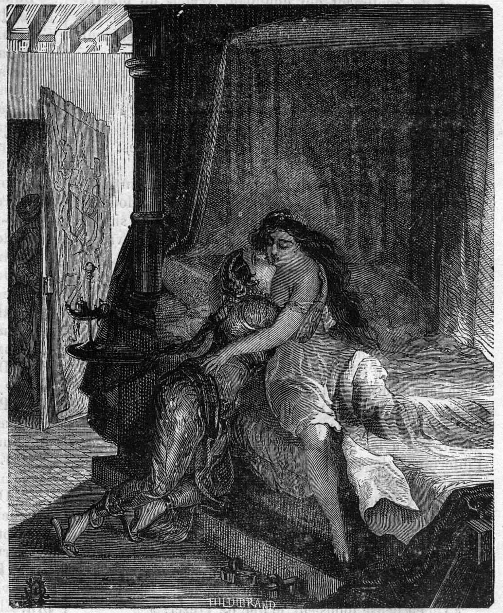 Illustrasjon av H de Hem for "" Les lettres d'Amabed"" 1769 i "" Tales"" av Voltaire (Francois Marie Arouet av Unbekannt