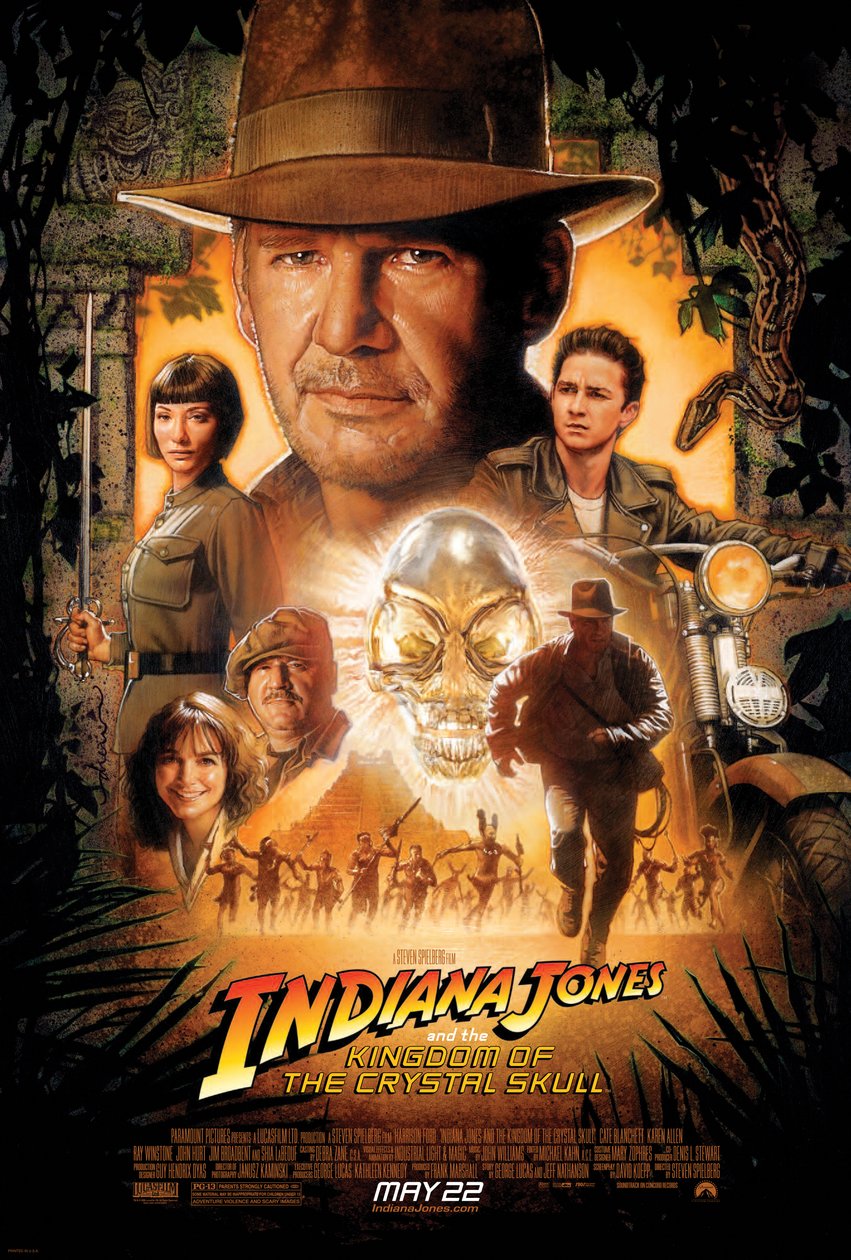 Indiana Jones and the Kingdom of the Crystall Skull av Steven Spielberg, 2008 (plakat) av Unbekannter Künstler