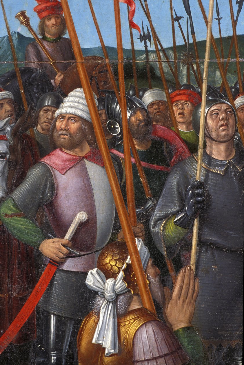 Indre et Loire N * 174 - Chateau de Loches - Detalj av altertavlen til korsfestelsen - Ecole de Jean Fouquet - 1485 - av Unbekannt