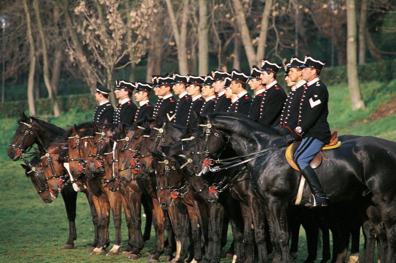 Italia, Cuirassiers Squadron på hesteryggen står på rad av William M. Timlin