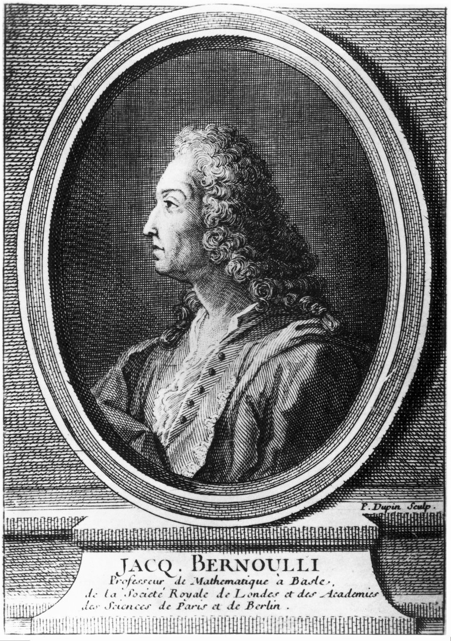 Jacques Bernoulli , sveitsisk matematiker, ca 1700 av Unbekannt