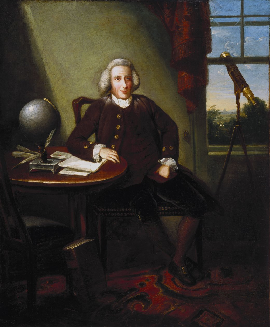 James Ferguson (1710-1776), britisk astronom og kunstner (maler), i sin studie av Unbekannter Künstler