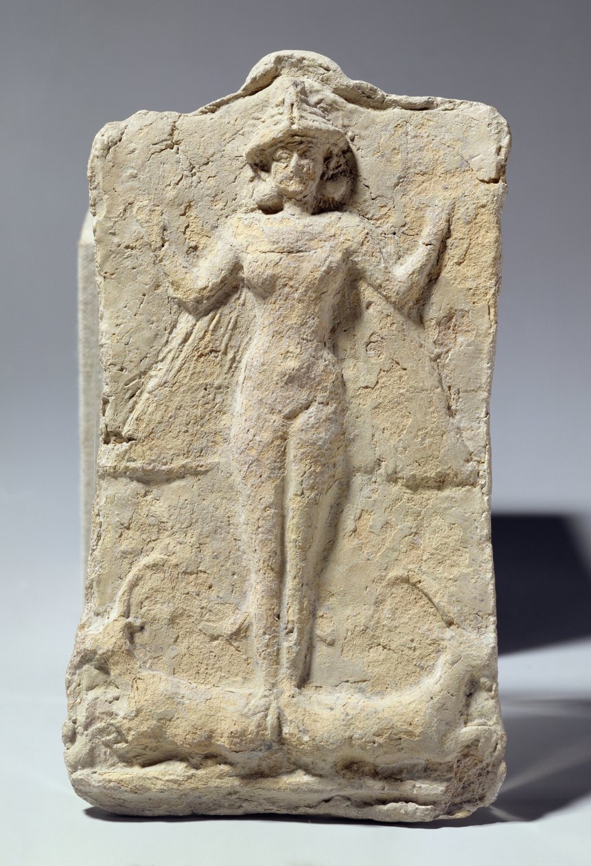 Krukke dekorert med symbolske motiver rundt gudinnen Ishtar, babylonsk, ca. 1700 f.Kr. (terrakotta) av Unbekannt