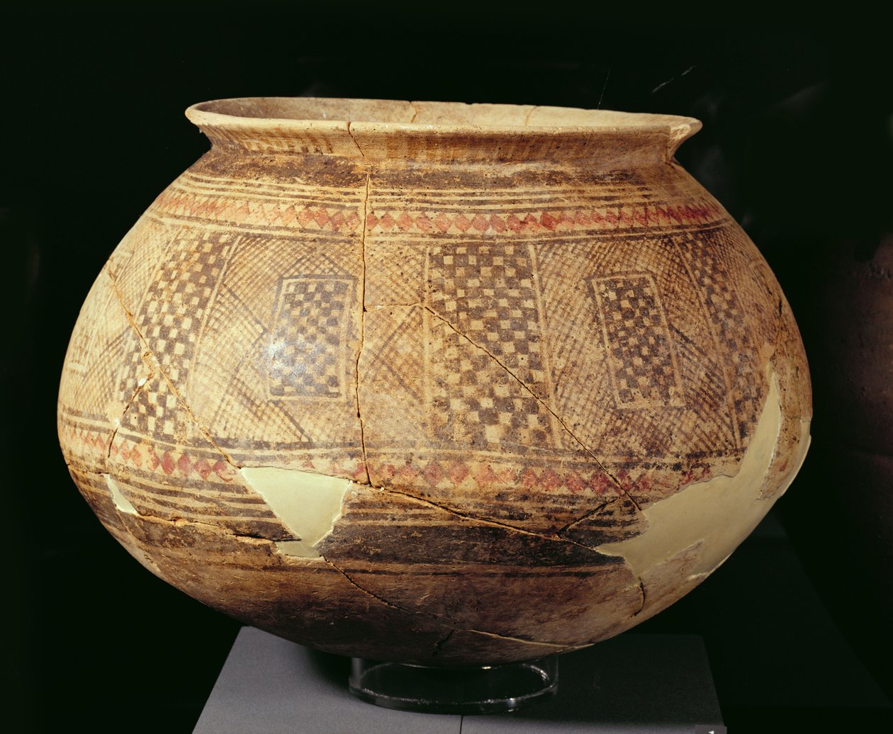 Krukke med geometrisk dekor i Halaf-stil, ca. 4500 f.Kr. (terrakotta) av Unbekannt