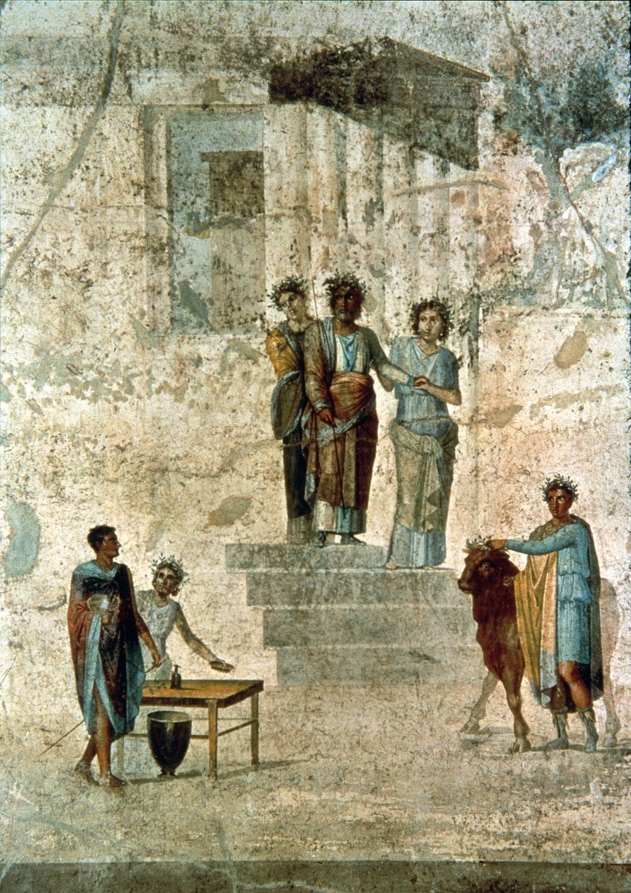 Jason og Pelias, fra huset til Jason, eller av de fatale kjærlighetene, Pompeii av Unbekannter Künstler