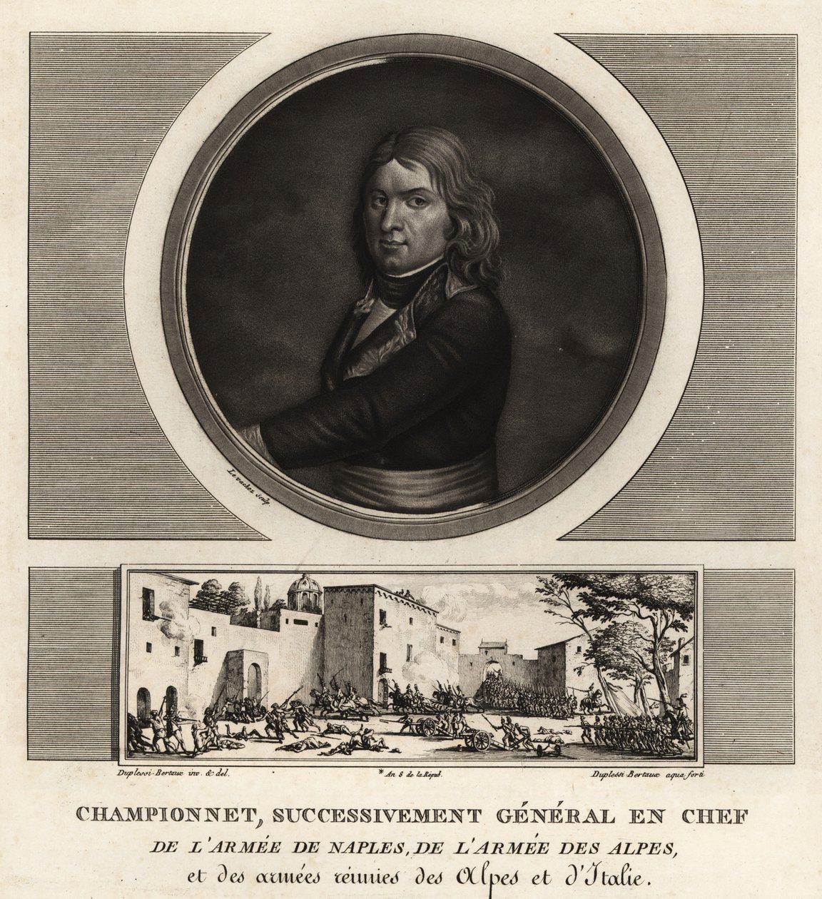 Jean Etienne Vachier Championnet, sjefsgeneral for Army of Napoli, Alpene, Italia av Unbekannt