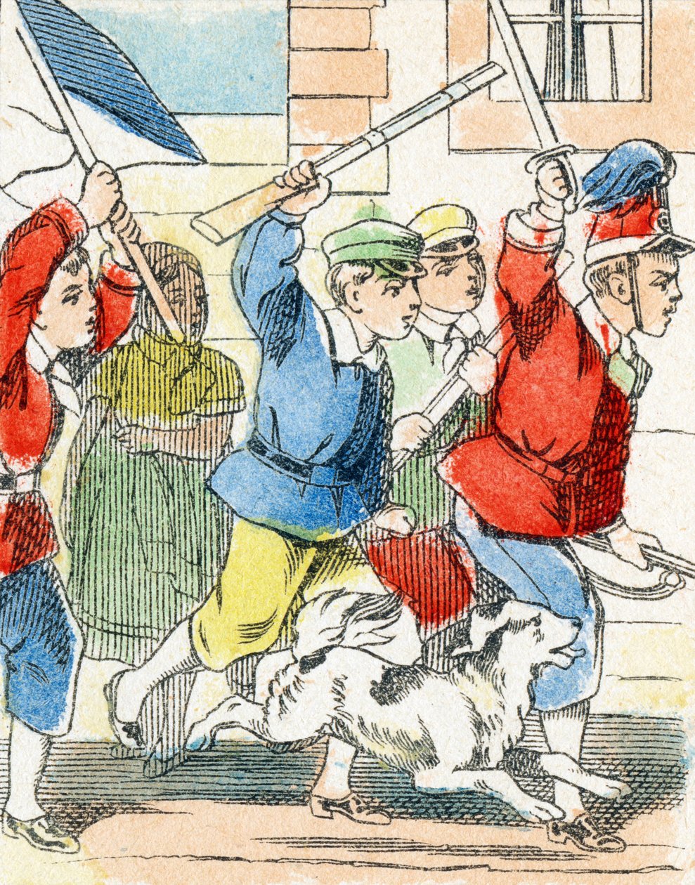 Spill: Assault - Alfabet - barneunderholdning - Bildeepinal, populær serie c.1890 (illustrasjon) av Unbekannt