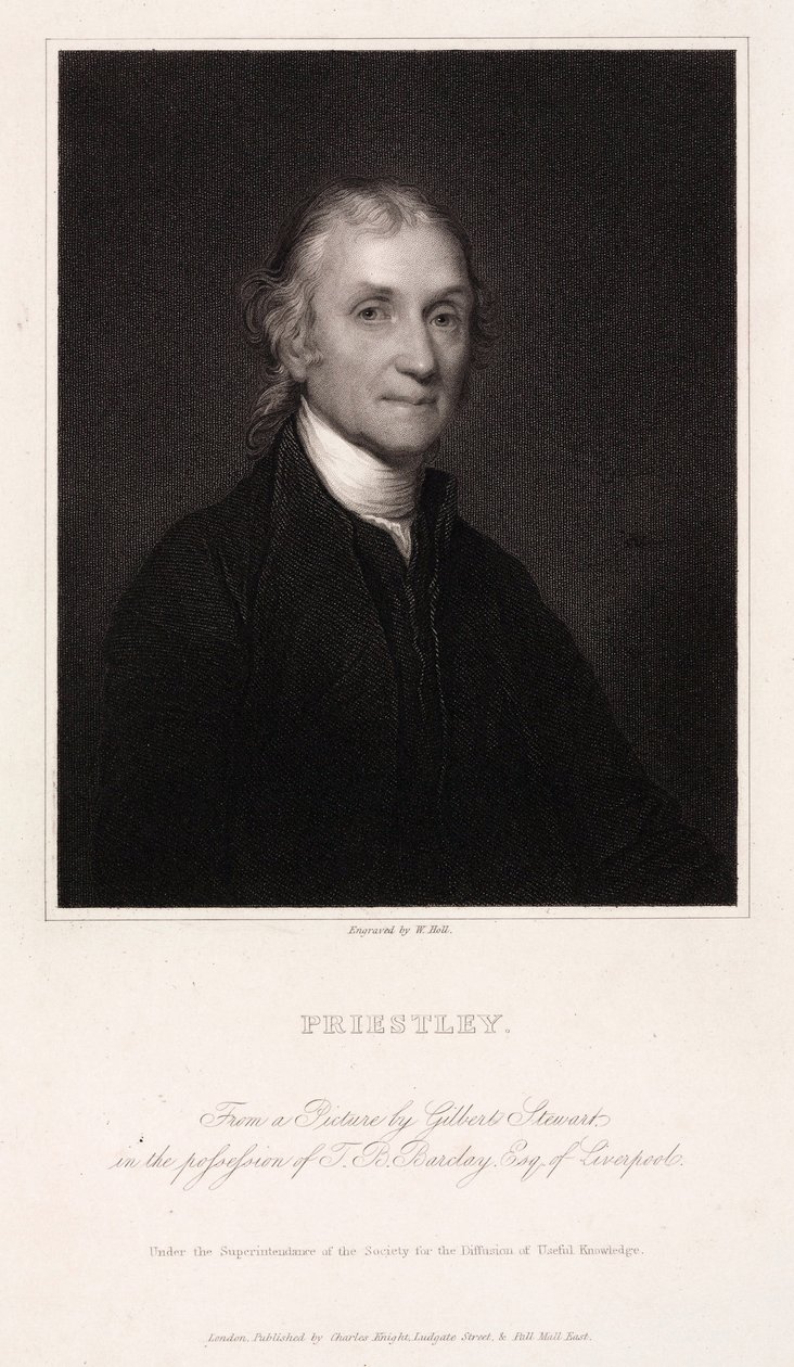Joseph Priestley , engelsk-amerikansk teolog og kjemiker, ca 1800 av Unbekannt