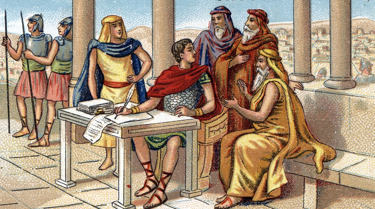Julius Caesar skriver sine kommentarer om den galliske krigen av Unbekannter Künstler