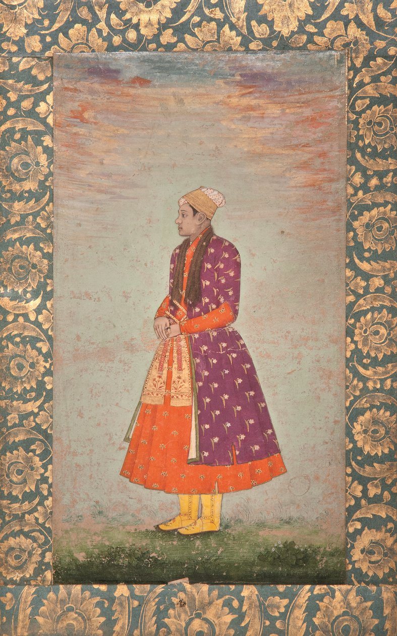 Khawas Khan, evnukken til Bahadur Shah, sent på 1600-tallet (ugjennomsiktige pigmenter og gull på papir) av Unbekannter Künstler