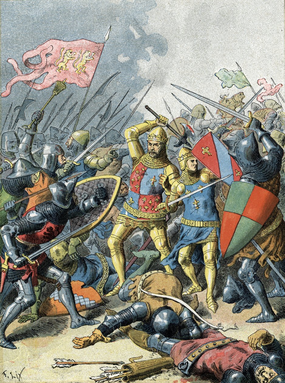 Kong John II den gode i slaget ved Poitiers (1356) av Unbekannter Künstler