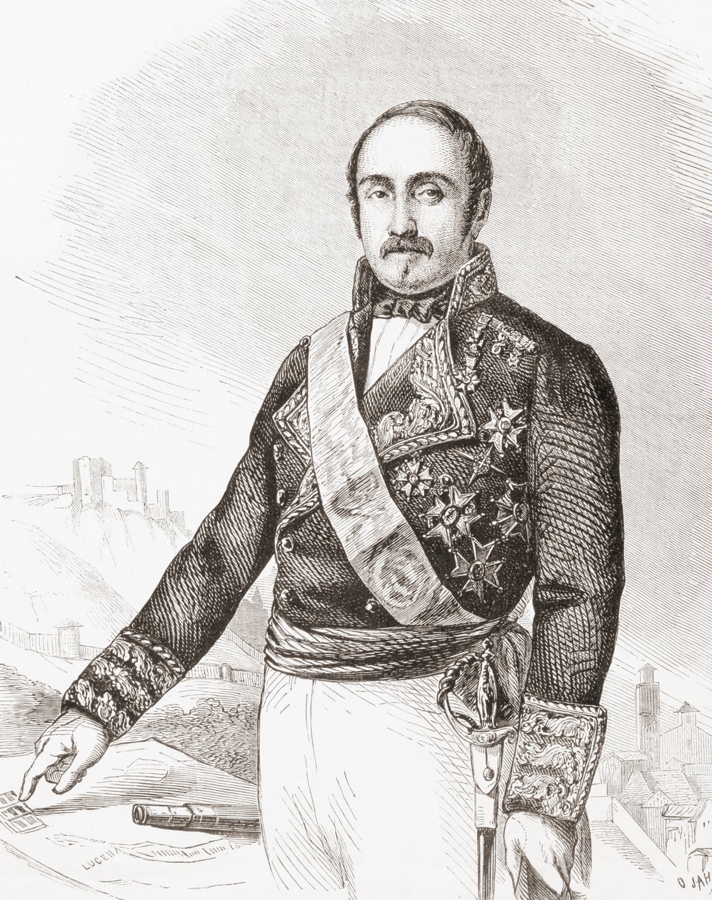 Leopold O'Donnell og Joris (1809 – 1867), spansk adelsmann, soldat og politiker. Stor av Spania som hertug av Tetuan, første greve av Lucena og første visegreve av Aliaga, fra L'Univers Illustre, publiserte Paris av Unknown