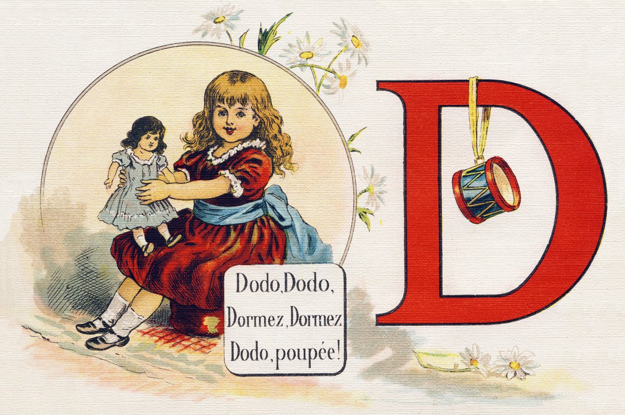 Bokstav D: Sleep, Sleep, Sleep, Sleep, Doll. Gravering i "ABC L