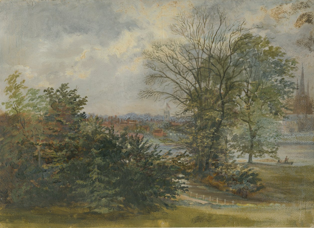 Lichfield - Distant View: oljemaleri, og [? 1800-tallet] av Unbekannt