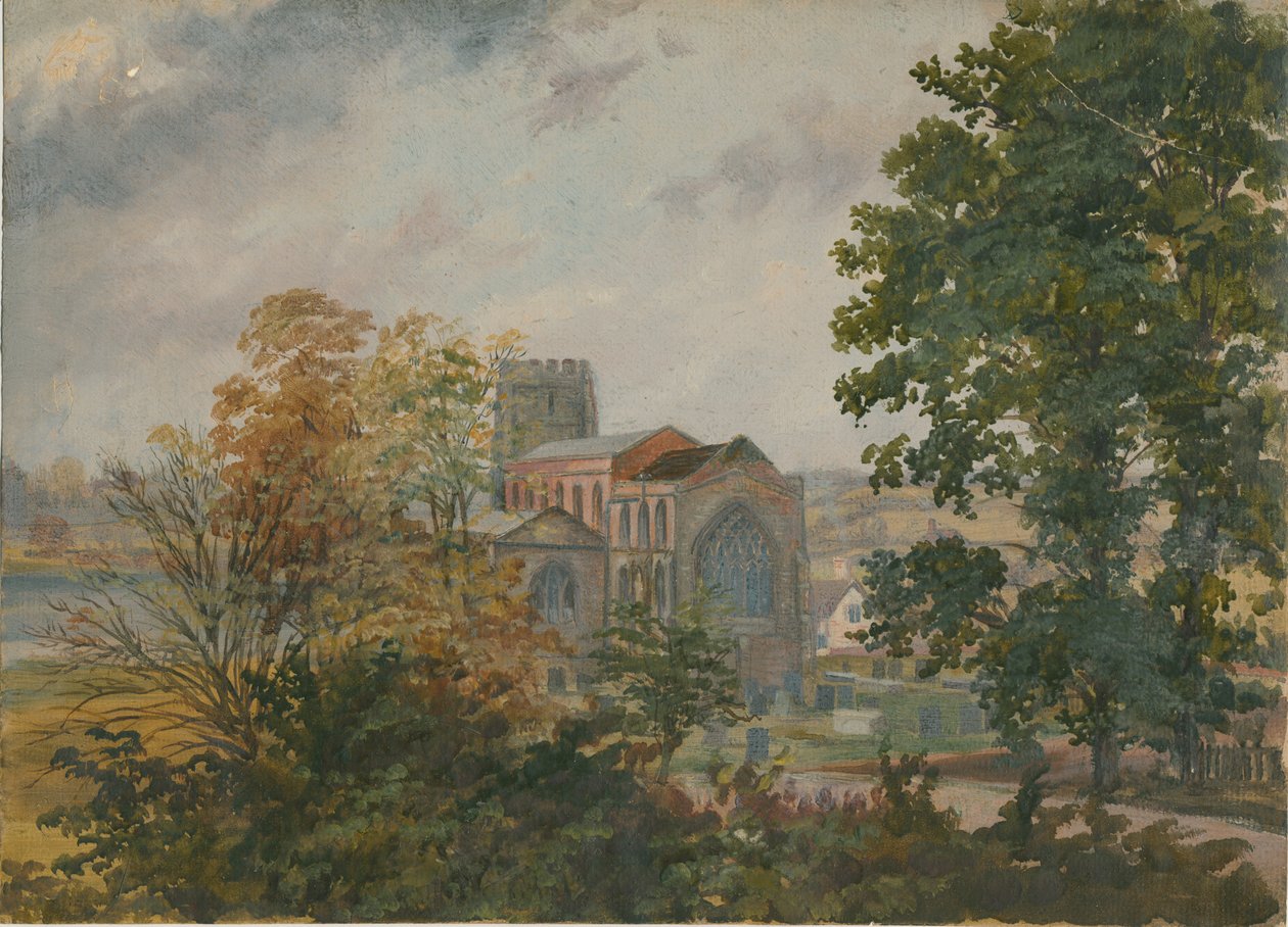 Lichfield - St. Chads Church: oljemaleri, og [? 1800-tallet] av Unbekannt