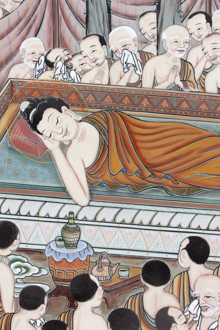 Buddhas liv Etter 45 år med undervisning i Dharma, gikk Buddha over til Parinirvana, Seoul, Coree du Sud av Unbekannt