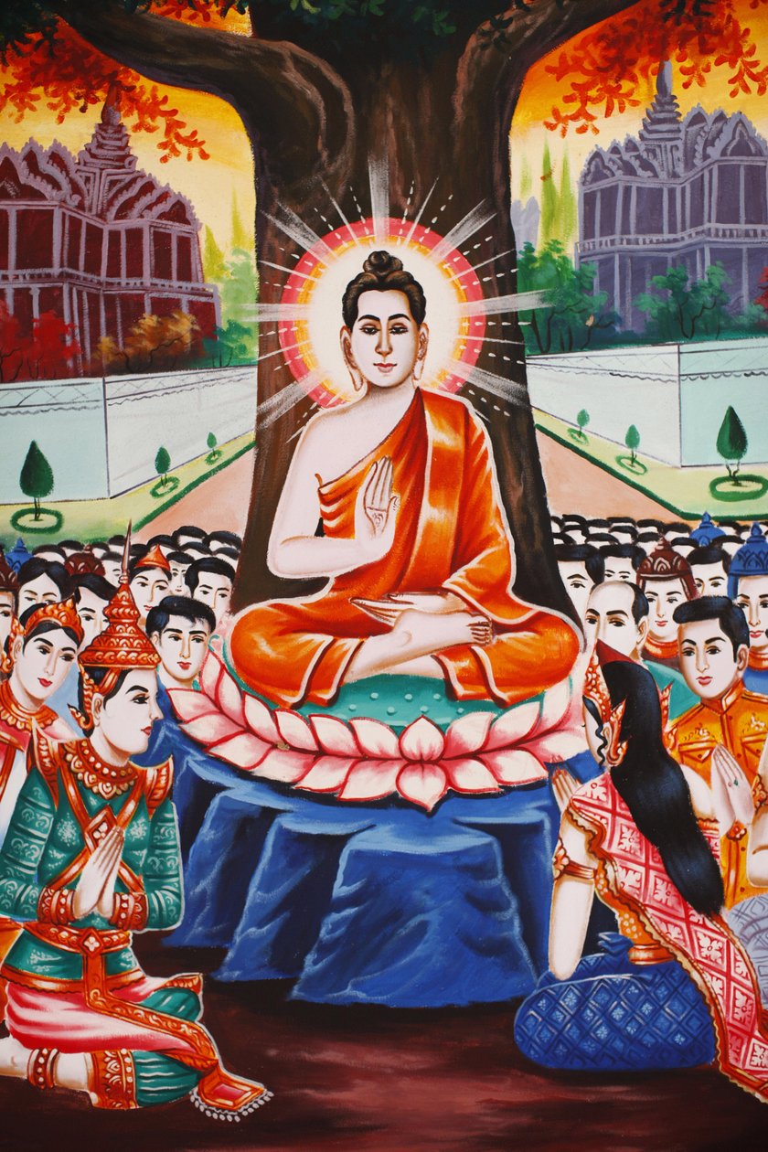 Buddhas liv Undervise folket hver kveld, Siem Reap, Kambodsja av Unbekannt