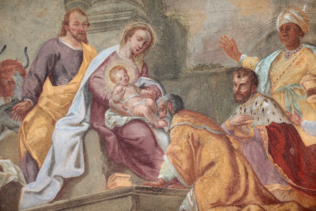 Loreto kirke ; Jesus og magi fresco Praha Tsjekkia av Unbekannt