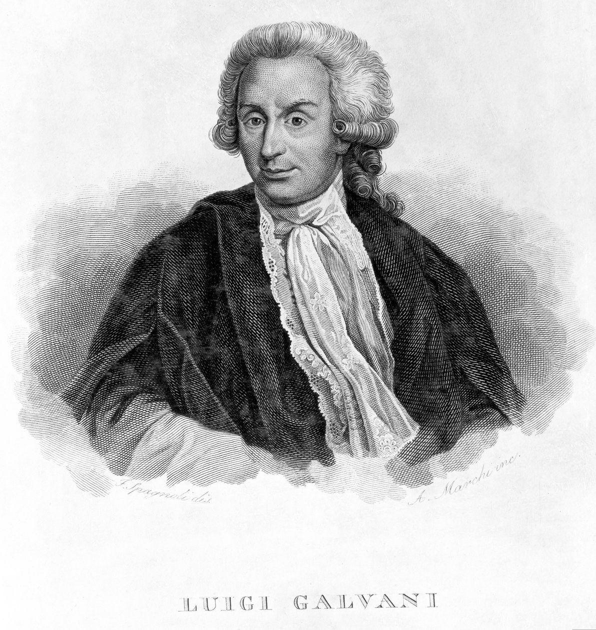 Luigi Galvani , italiensk fysiolog, ca 1770-tallet av Unbekannt