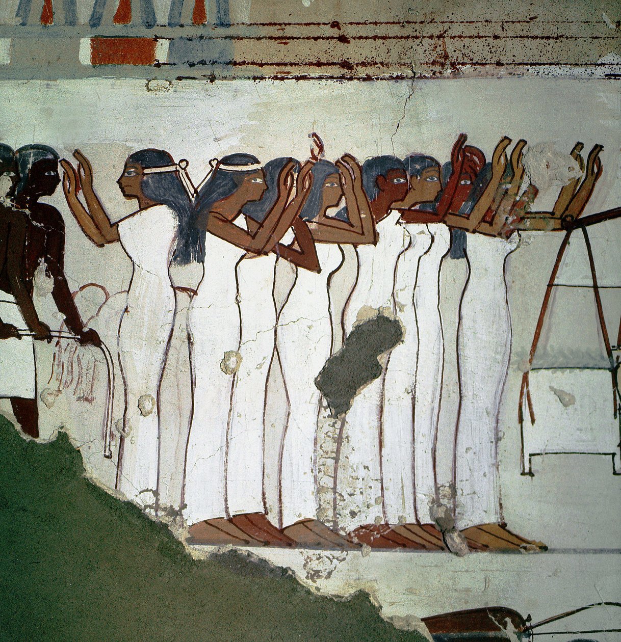 Luxor Theben: Nekropol av adelsmenn, gruppe av gråtende. (18. dynasti). av Leopold Blonder