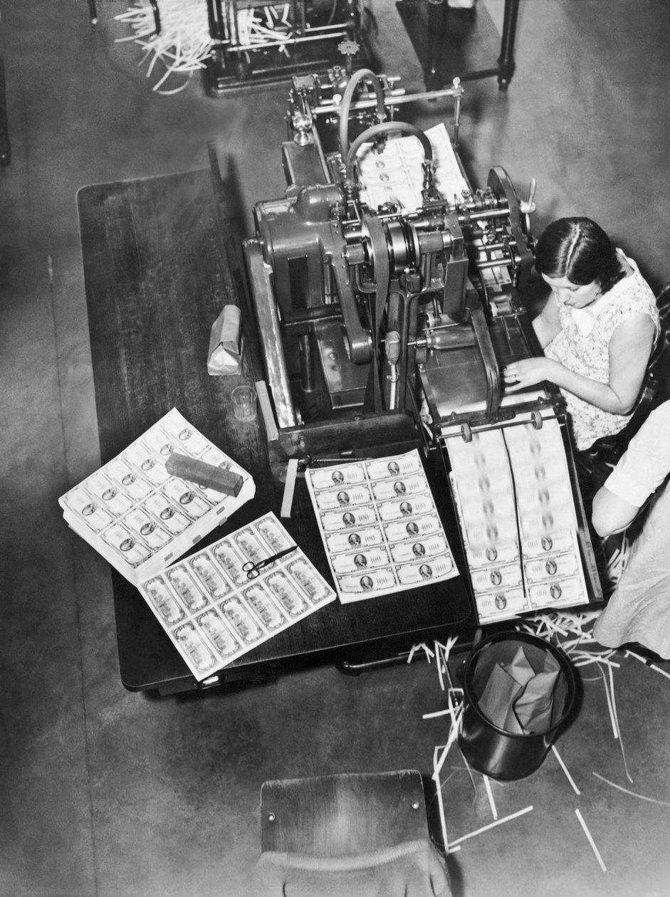 Making Bills, Washington, D.C., ca. 1929 (s/hvitt-bilde) av Unbekannt