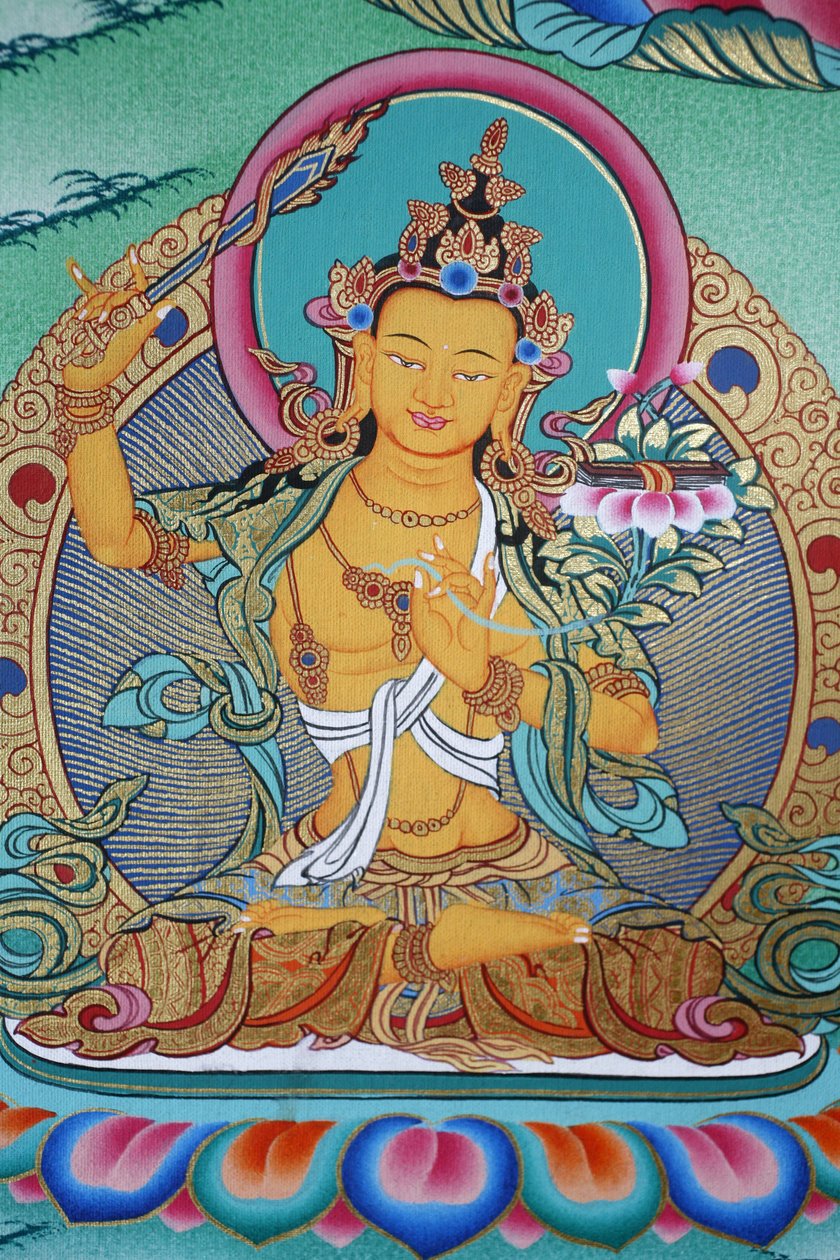 Manjushri, kunnskapens guddommelighet. Kopan kloster, Kathmandu, Nepal av Unbekannt