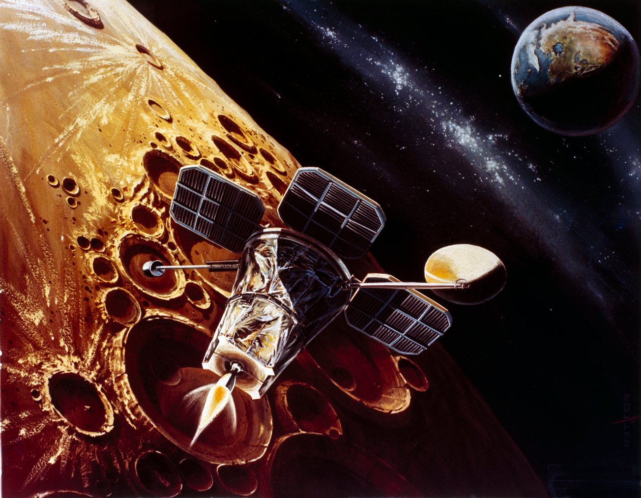 Bemannet romfart, USA, Apollo, generell tegning av Lunar Orbiter av Unbekannt