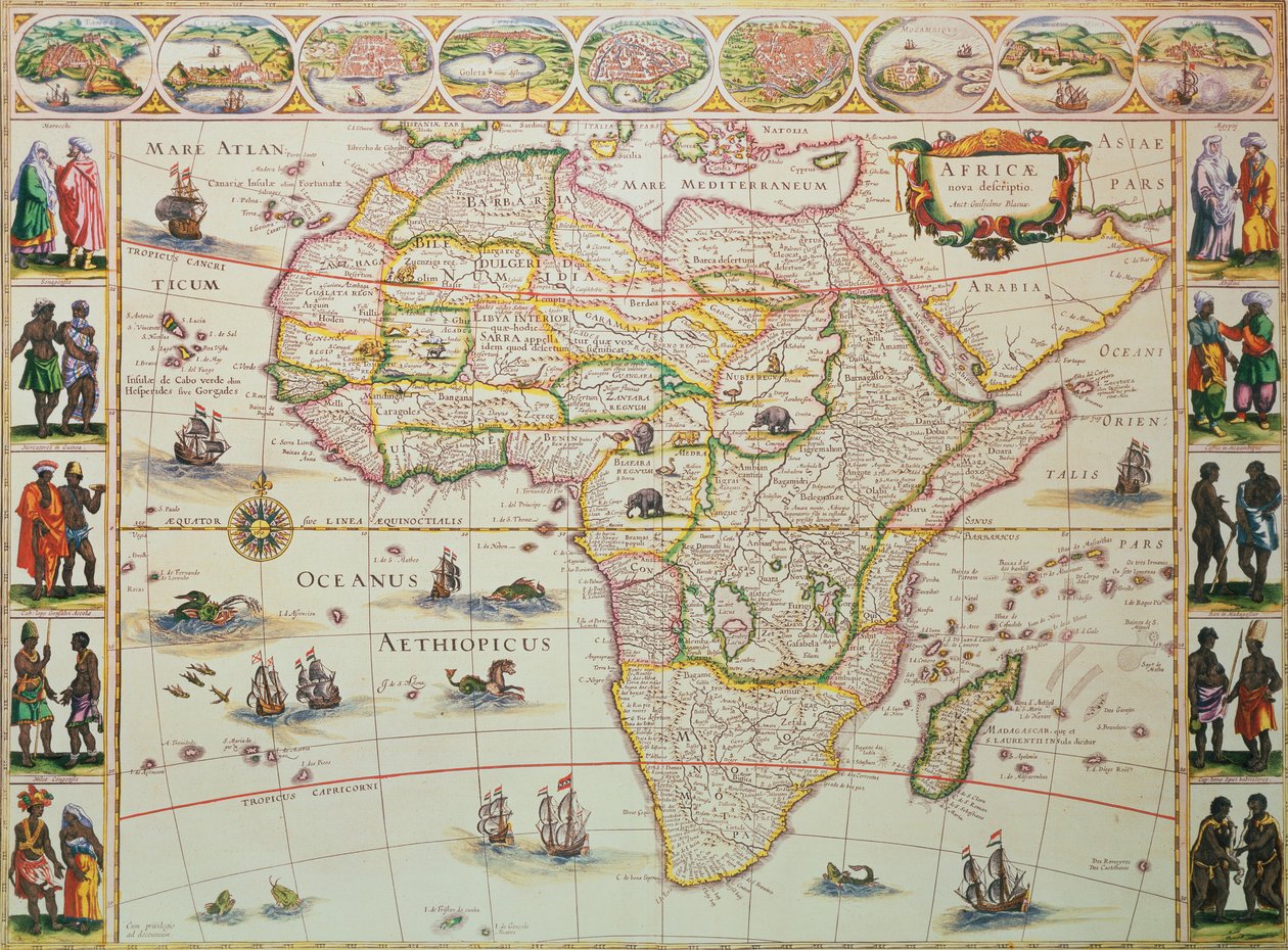 Kart over Afrika av Unbekannter Künstler