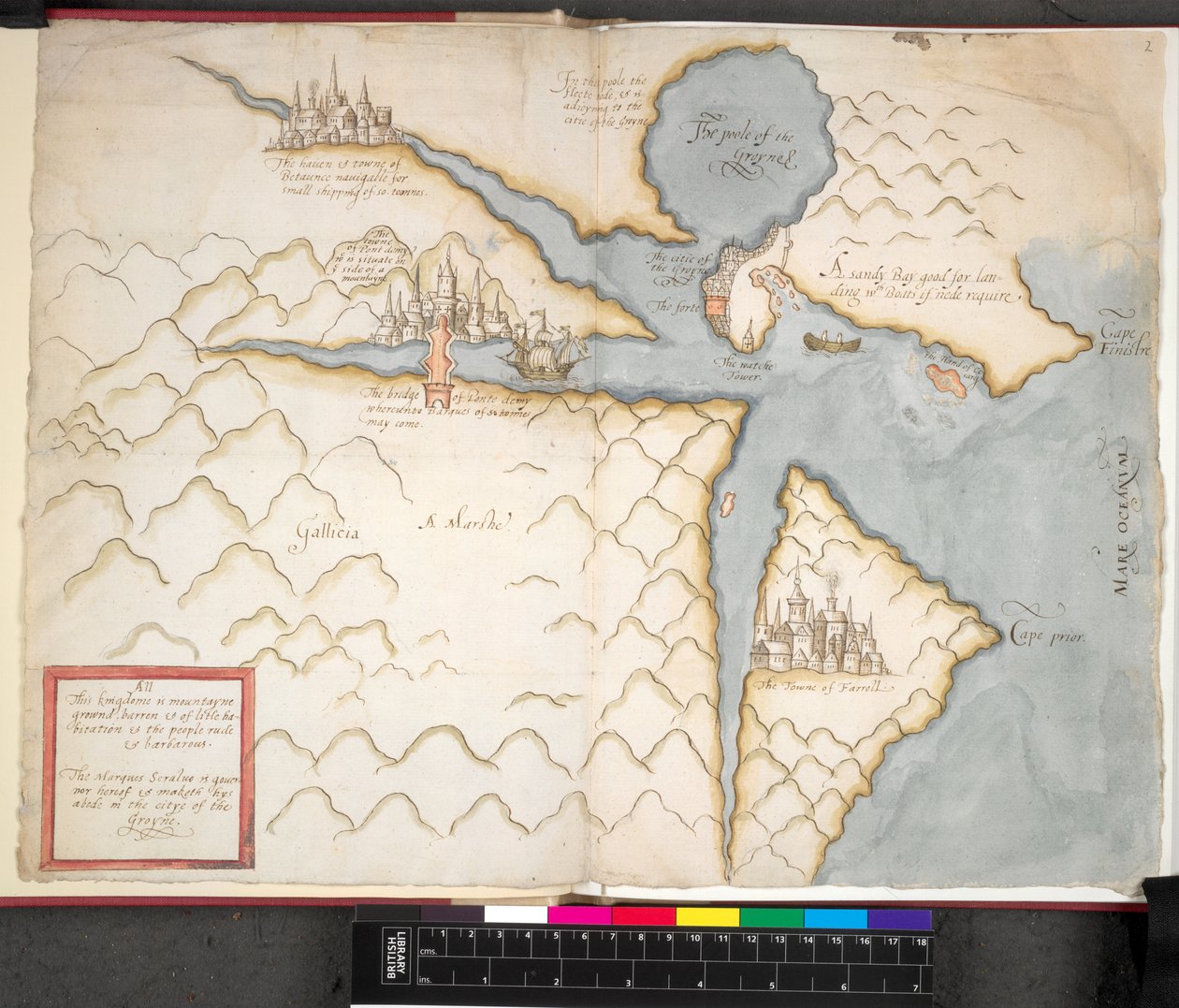 Kart over La Coruna, ca. 1589 av Unbekannter Künstler