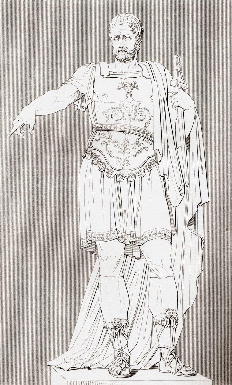 Marcus Furius Camillus (ca. 446 – 365 f.Kr.), romersk soldat og statsmann, fra The Historic Gallery of Portraits and Paintings, publisert 1808. av Unbekannt
