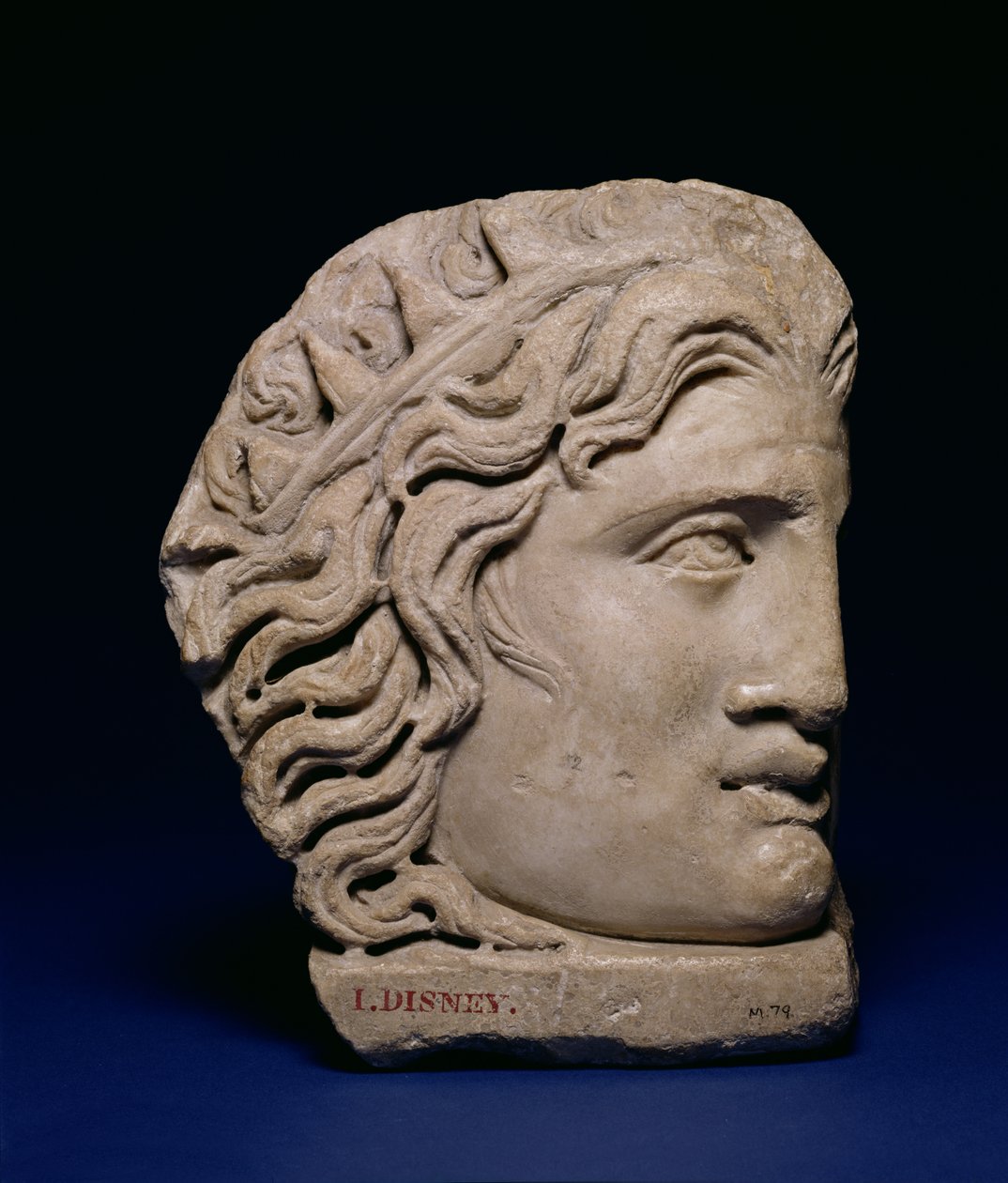 Mask of Helios, hjørnemaske fra et sarkofaglokk, romersk, 4. århundre (marmor) av Unbekannt