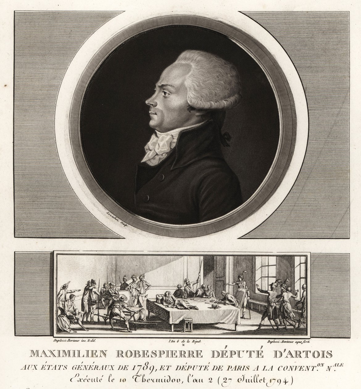 Maximilien Robespierre, stedfortreder for Artois, henrettet 1794 av Unbekannt