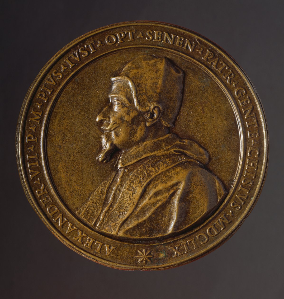 Medalje til minne om pesten oppslukt Roma i årene 1656-1657 av Benjamin Baud