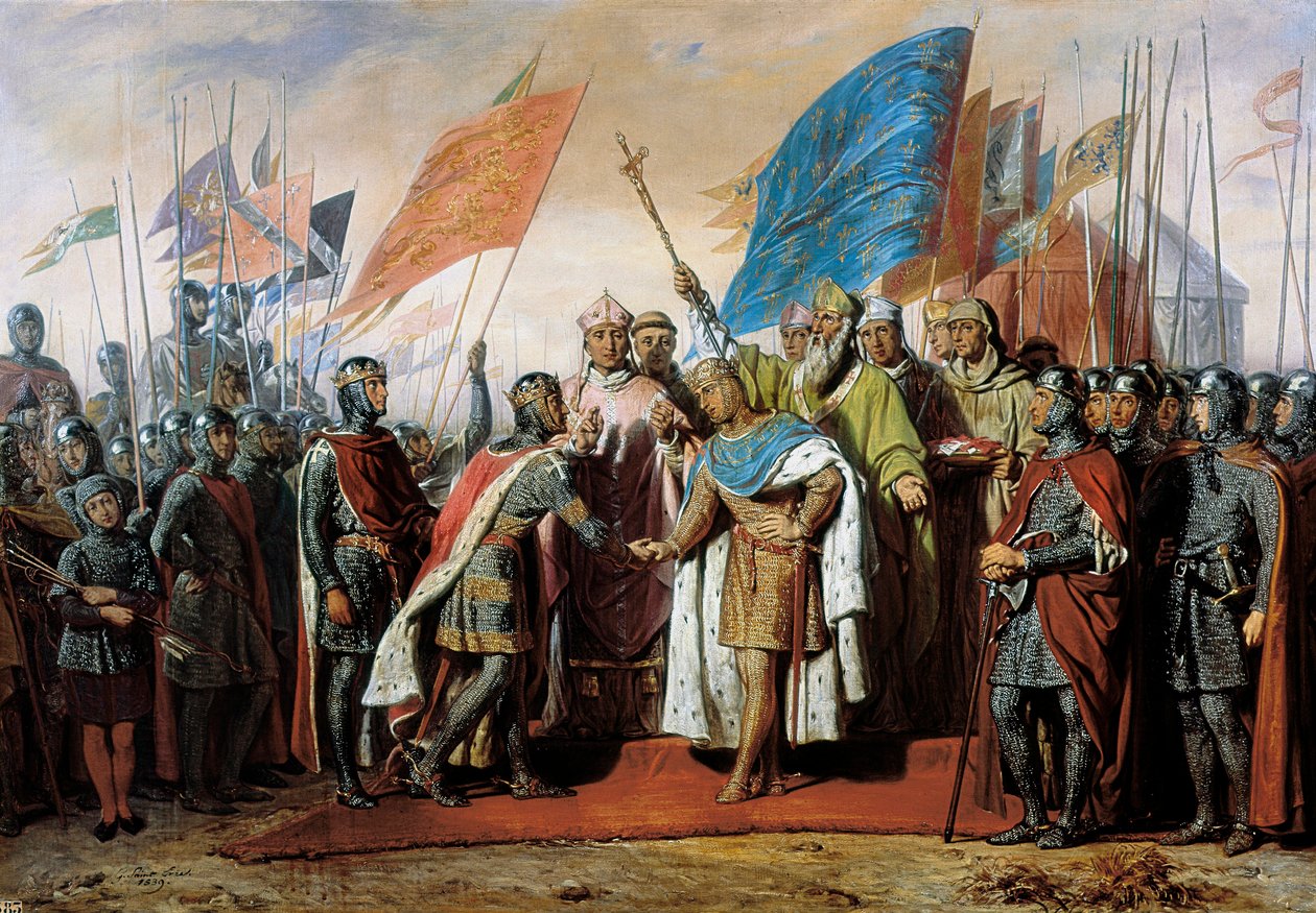 Møte mellom Filip II, konge av Frankrike og Henrik II, konge av England på Gisors, 21. januar 1188 av Unbekannt