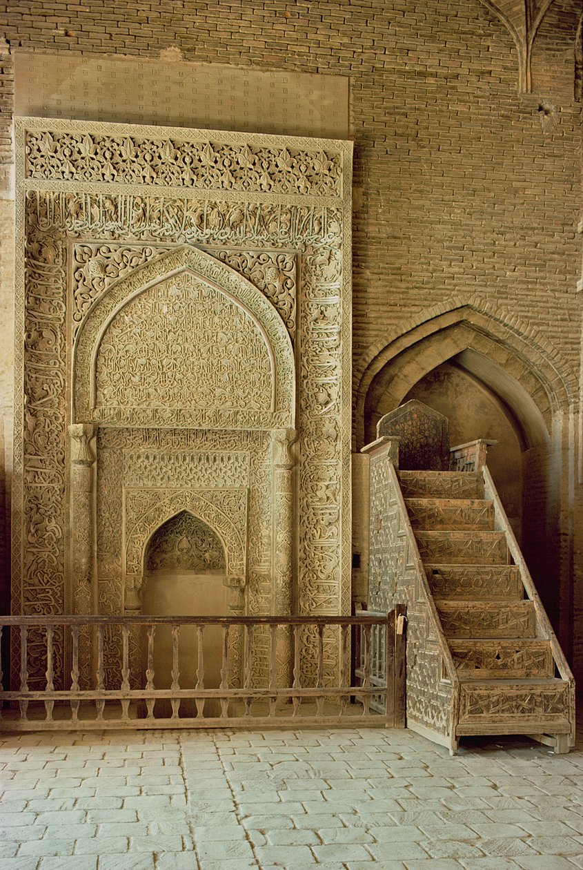 Mihrab (bønnenisje) og minbar (prekestol) i Sultan Uljaitu-rommet, sannsynligvis 1200- og 1300-tallet (bilde) av Unbekannt