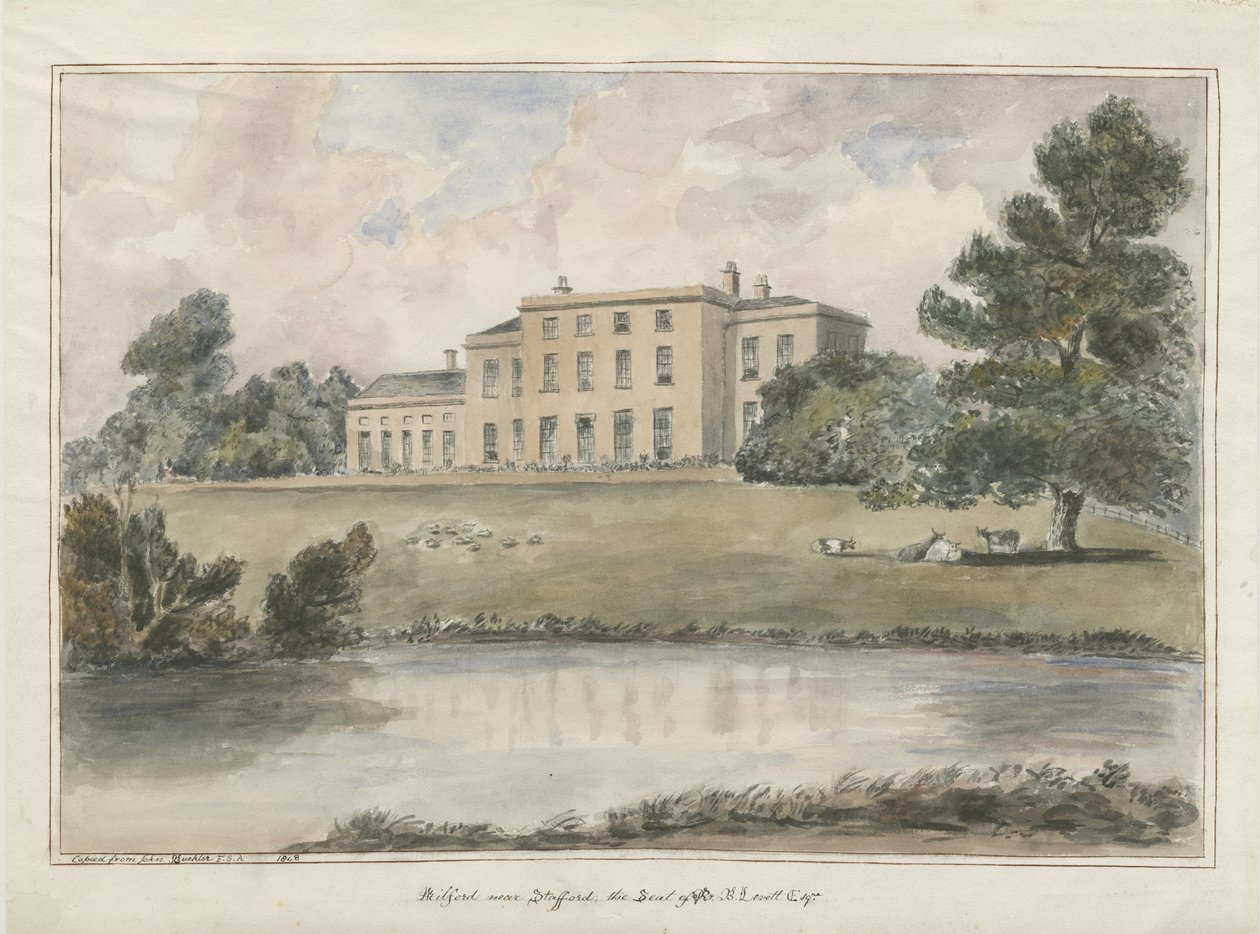 Milford House: vannfargemaleri, 1848 av Unbekannt