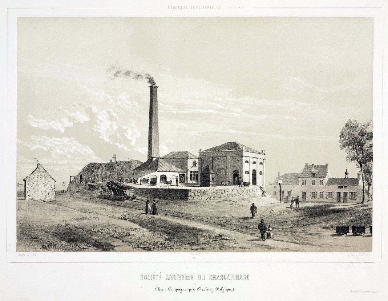 Gruvedrift, Coal Coalmining company, Pieton Campagne, Belgia av Unbekannt