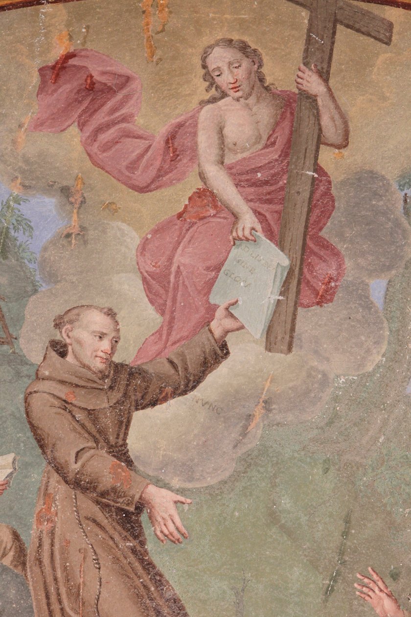 Saorge-klosteret Fresko fra 1700-tallet som skildrer livet St. Frans av Assisi, Saorge, Frankrike av Unbekannt