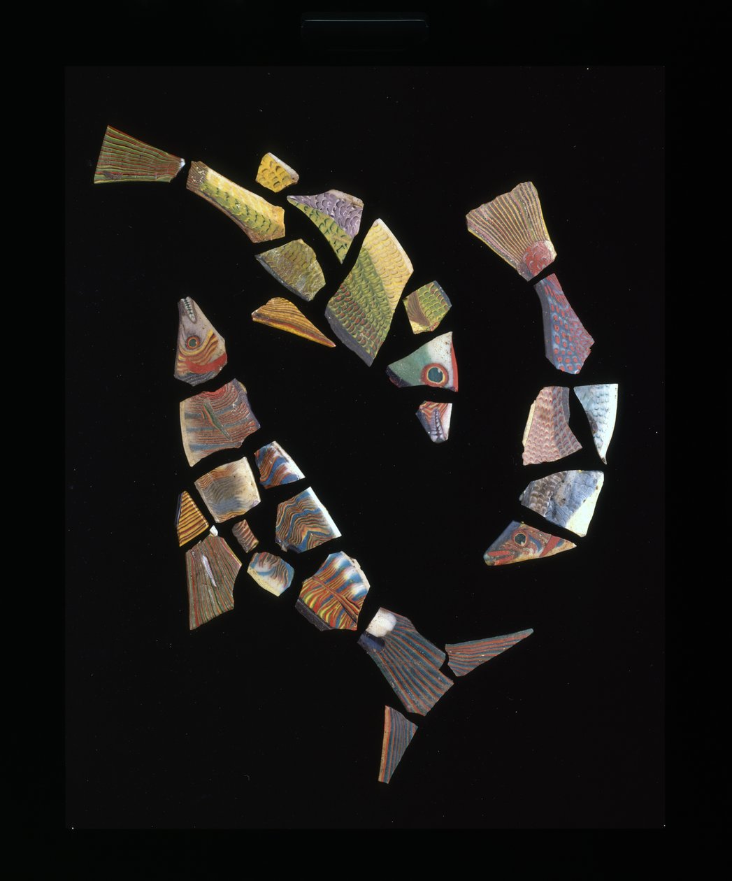Mosaikkfiskflisfragmenter, ca. 1. århundre f.Kr. - 1. århundre e.Kr av Unbekannt