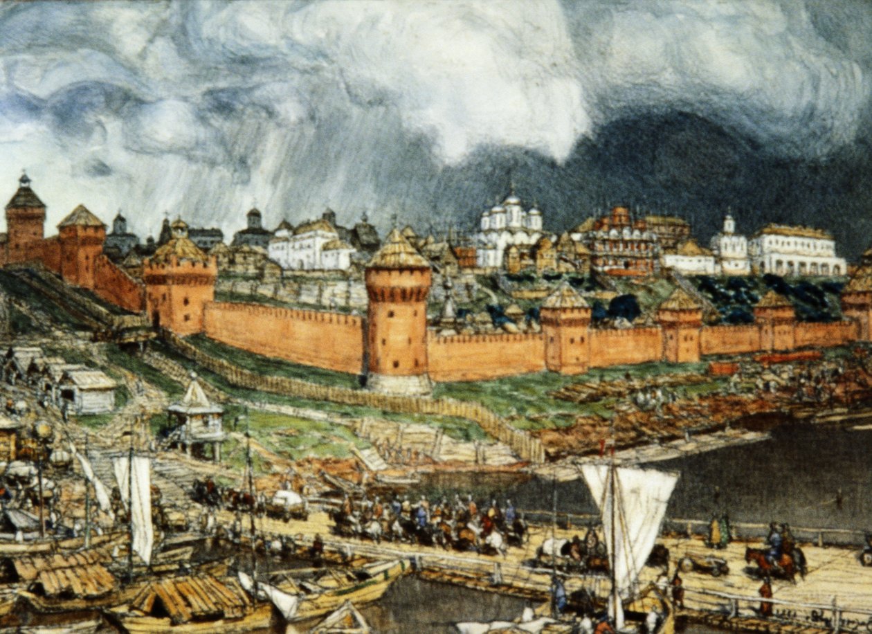 Moskva Kreml under Ivan Llis regjeringstid (Ivan den store) på 1500-tallet av Apolinary Vasnetsov (1921). av Unbekannter Künstler