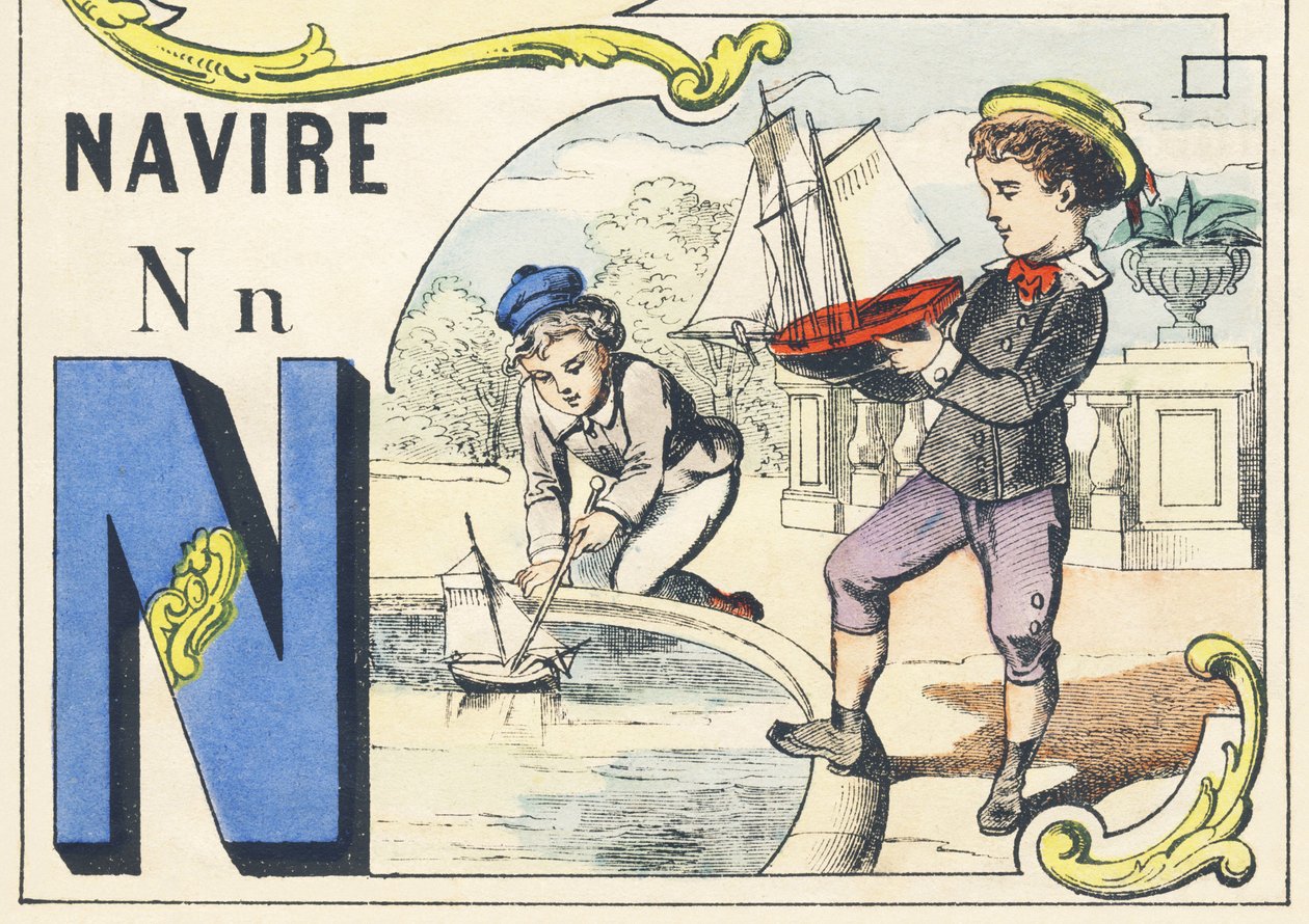 N: skip - Games Alphabet, ca. 1890 (illustrasjon) av Unbekannt