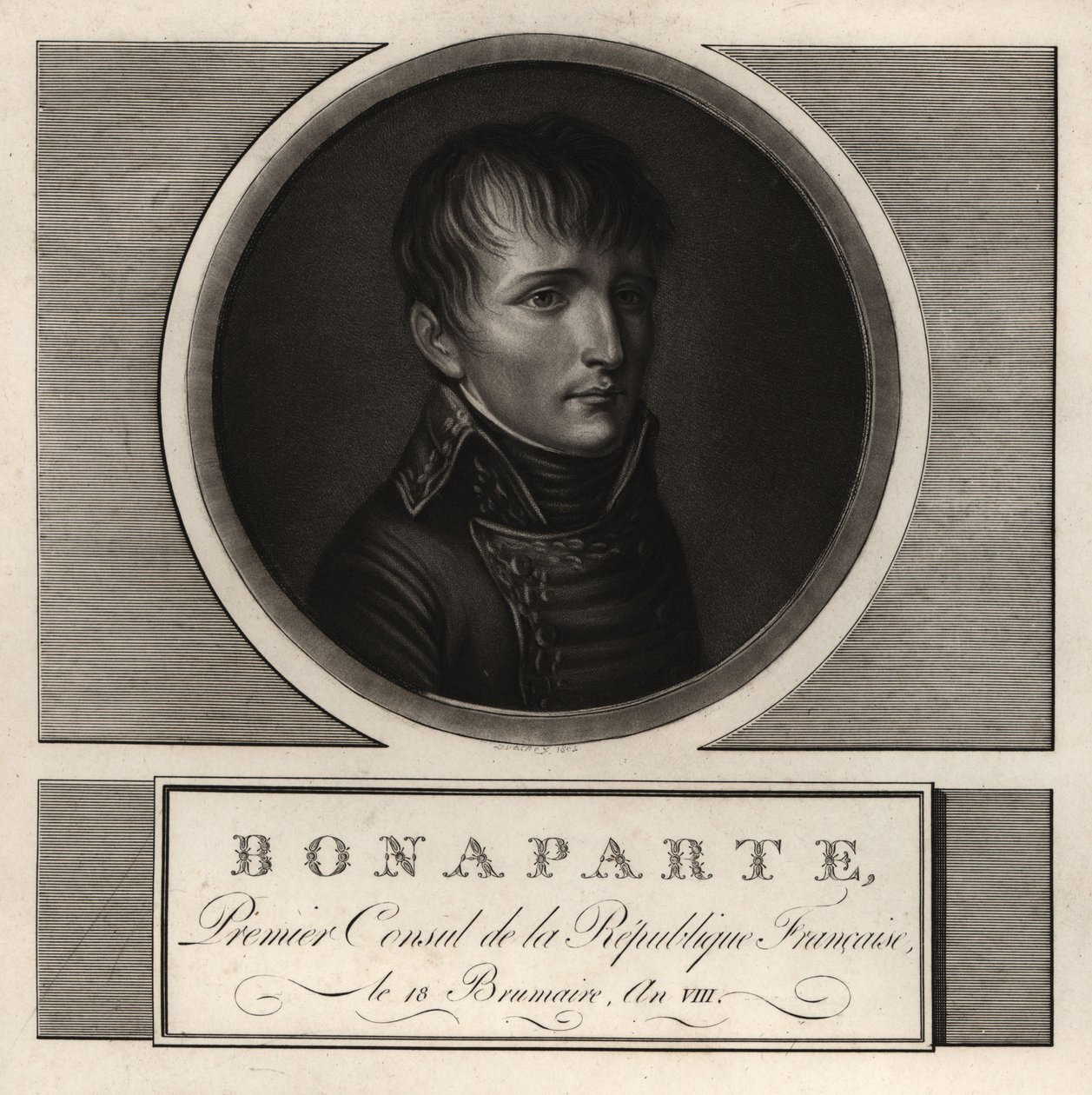 Napoleon Bonaparte, den franske republikkens første konsul, An VIII av Unbekannt